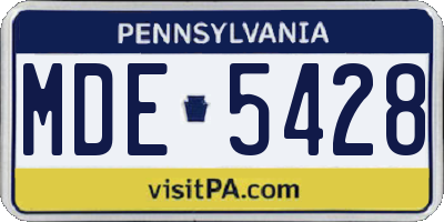 PA license plate MDE5428