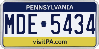 PA license plate MDE5434