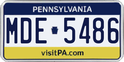 PA license plate MDE5486