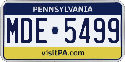 PA license plate MDE5499