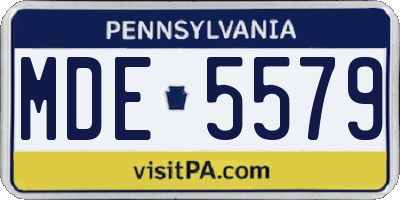 PA license plate MDE5579