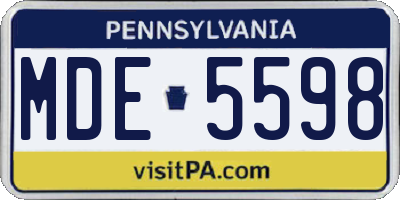 PA license plate MDE5598
