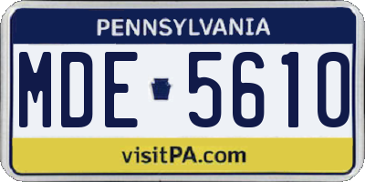 PA license plate MDE5610