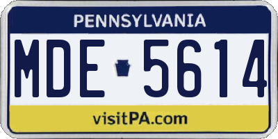 PA license plate MDE5614