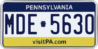 PA license plate MDE5630