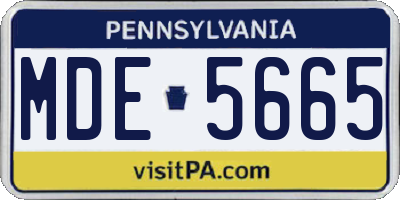 PA license plate MDE5665
