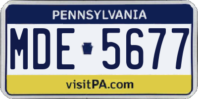 PA license plate MDE5677