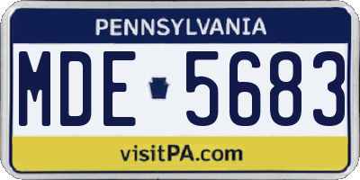 PA license plate MDE5683