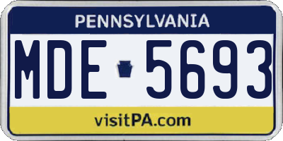 PA license plate MDE5693