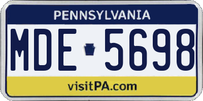 PA license plate MDE5698