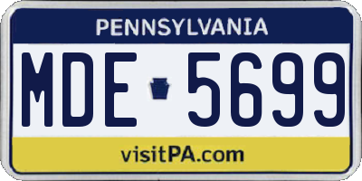 PA license plate MDE5699