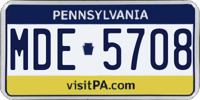 PA license plate MDE5708