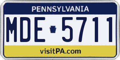 PA license plate MDE5711