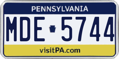 PA license plate MDE5744