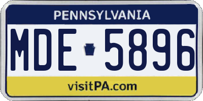 PA license plate MDE5896