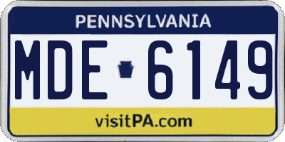 PA license plate MDE6149