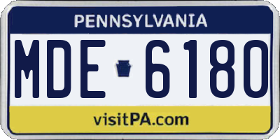 PA license plate MDE6180