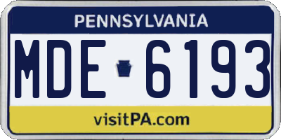 PA license plate MDE6193