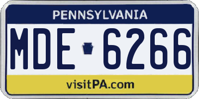 PA license plate MDE6266
