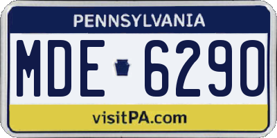 PA license plate MDE6290