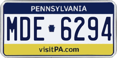 PA license plate MDE6294