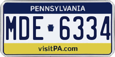 PA license plate MDE6334