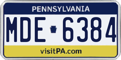 PA license plate MDE6384