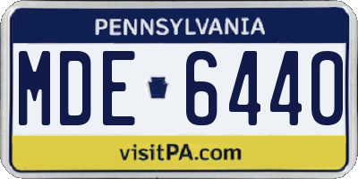 PA license plate MDE6440