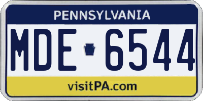 PA license plate MDE6544