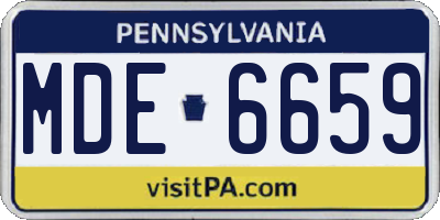 PA license plate MDE6659