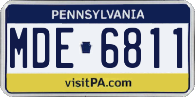 PA license plate MDE6811