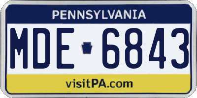 PA license plate MDE6843