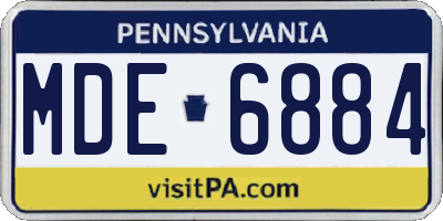 PA license plate MDE6884