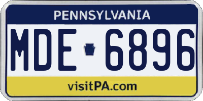 PA license plate MDE6896