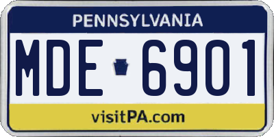 PA license plate MDE6901