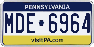 PA license plate MDE6964