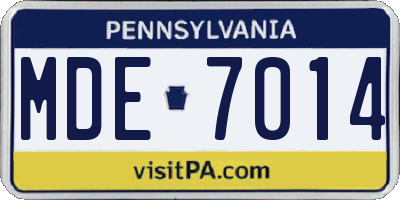 PA license plate MDE7014