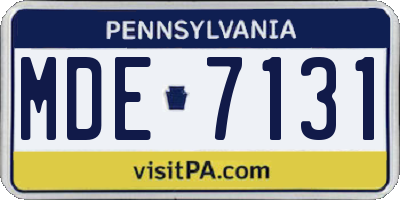 PA license plate MDE7131