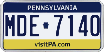 PA license plate MDE7140