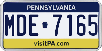 PA license plate MDE7165