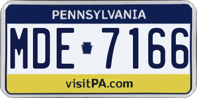 PA license plate MDE7166