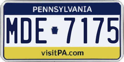 PA license plate MDE7175