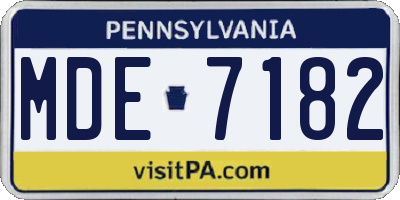 PA license plate MDE7182