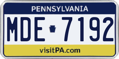 PA license plate MDE7192