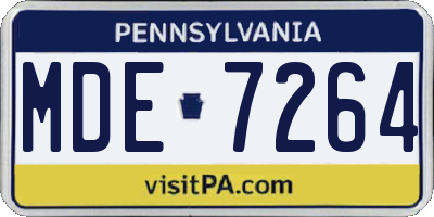 PA license plate MDE7264