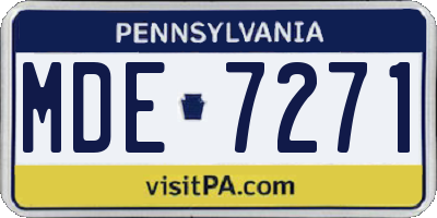 PA license plate MDE7271