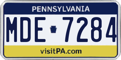 PA license plate MDE7284