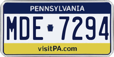 PA license plate MDE7294
