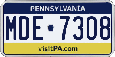 PA license plate MDE7308