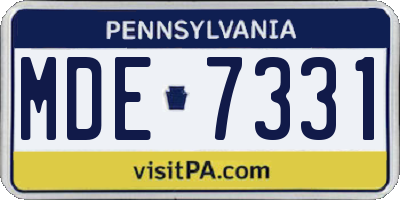 PA license plate MDE7331